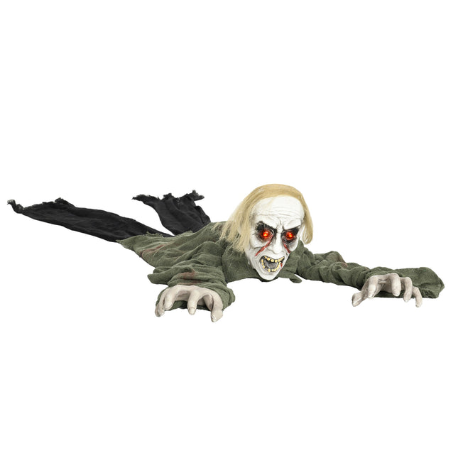 Crawling Zombie Halloween Decoration with Glowing Eyes
