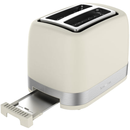 Cream 2-Slice Toaster – 7 Browning Levels, 1050W