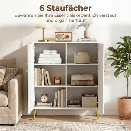 Cream White Sideboard with Gold Accents, 105.4 cm