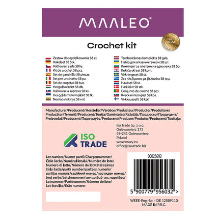 Crochet set 58 pcs. Maaleo 25692