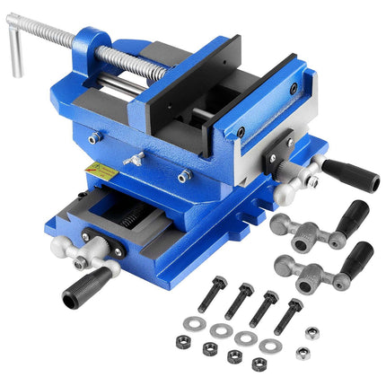 Cross Slide Drill Press Vise, X-Y Axis, 4 In Jaws