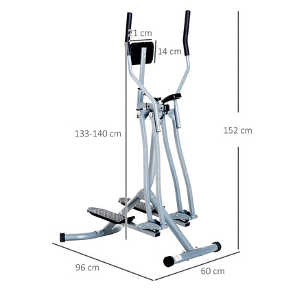 Elliptical cross trainer - steel, silver, with LCD screen