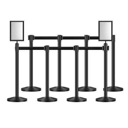Crowd Control Stanchion Set, 8-Pack, Sign Holders