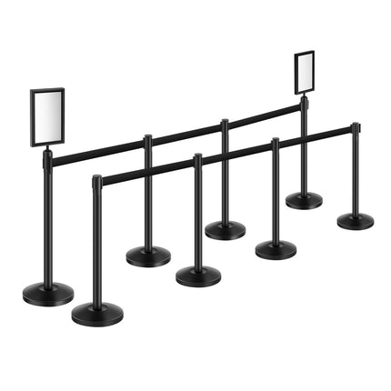Crowd Control Stanchion Set, 8-Pack, Sign Holders