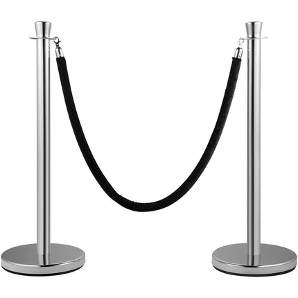 Crowd Control Stanchions Set of 2, 5 ft Velvet Rope