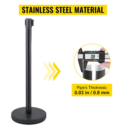 Crowd Control Stanchions Set of 6, 6.6 ft Red Belt