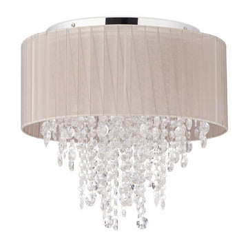 Crystal chandelier with lampshade
