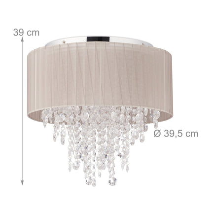 Crystal chandelier with lampshade