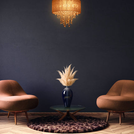 Crystal chandelier with lampshade