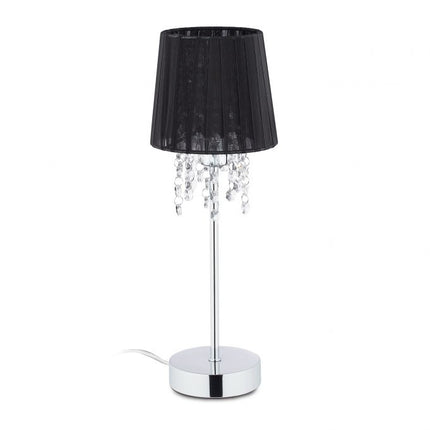 Crystal table lamp with organza shade
