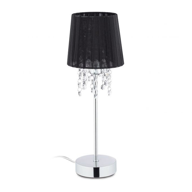Crystal table lamp with organza shade