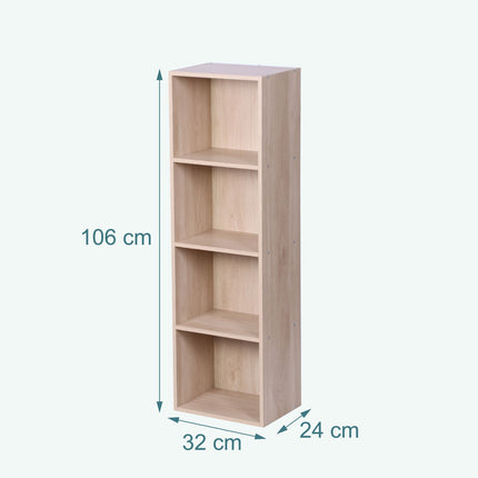 Cube Bookcase, Freestanding Shelf with Non-Slip Feet