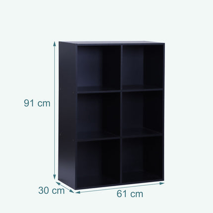 Cube Bookcase, Freestanding Shelf with Open Compartments