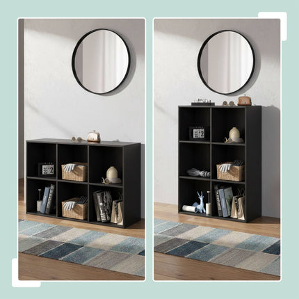 Cube Bookcase, Freestanding Shelf with Open Compartments
