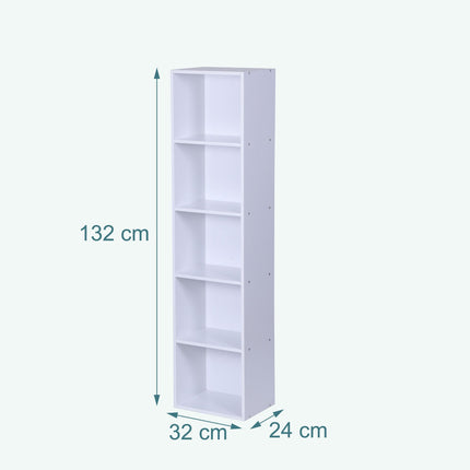 Cube Bookcase with Open Compartments, Freestanding