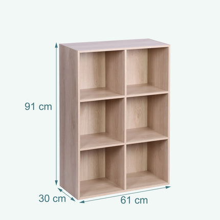 Cube Bookcase with Open Compartments, Freestanding