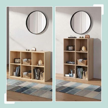 Cube Bookcase with Open Compartments, Freestanding