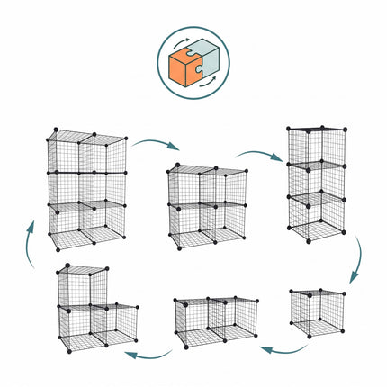 Cube Shelf Set – Modular Metal Wire Storage Cubes