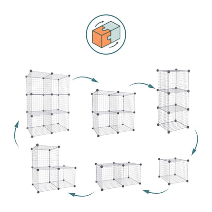 Cube Shelf Set – Modular Metal Wire Storage Cubes