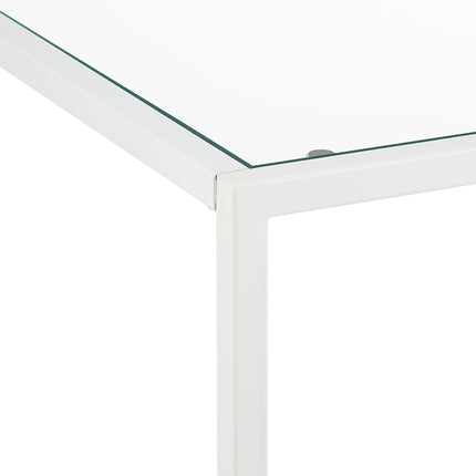 Cuboid side table with glass