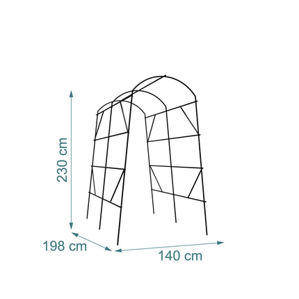 Cucumber Trellis Arch with Net, 230x140x198 cm