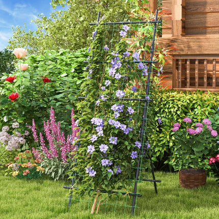 Cucumber Trellis with Net, 187 cm Tall, PE-Coated Metal
