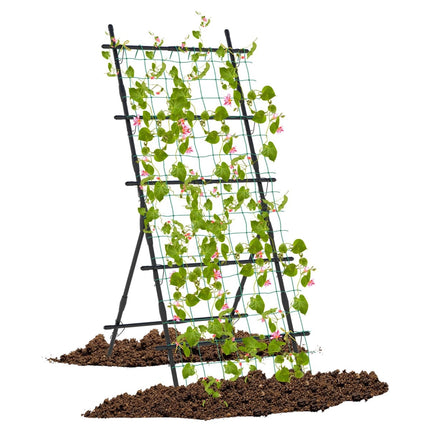 Cucumber Trellis with Net, 187 cm Tall, PE-Coated Metal