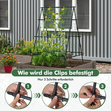 Cucumber Trellis with Net & Clips, PE-Coated Metal
