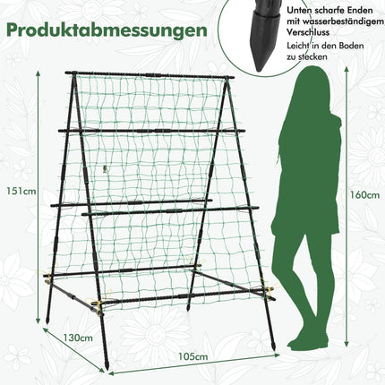 Cucumber Trellis with Net & Clips, PE-Coated Metal