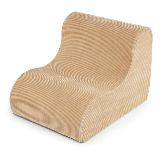 Gebogen vloerbank, machinewasbare hoes, beige