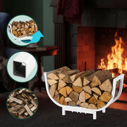 Curved Iron Firewood Rack – Space-Saving Log Holder