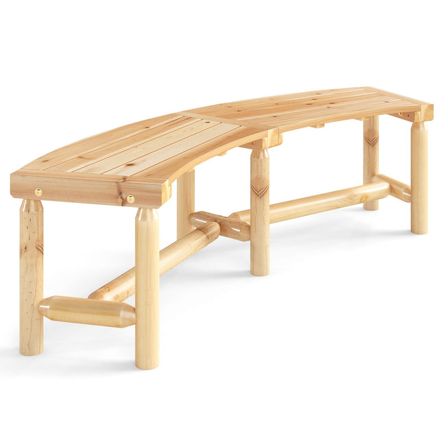 Gebogen houten buitenbank voor 2-3 personen, 170 cm