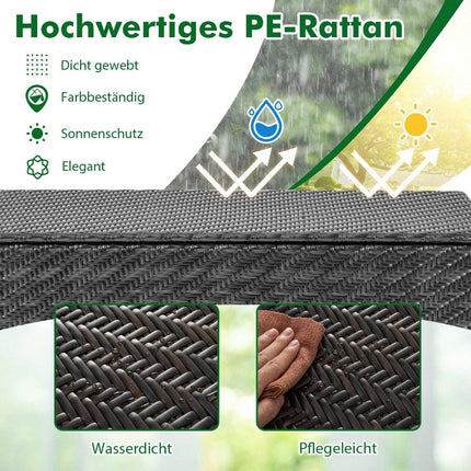 Cushion Box with Wheels & 320L Capacity Waterproof Cushion Box Polyrattan Storage Box