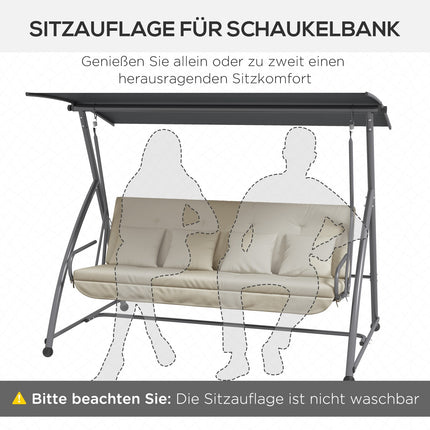 Beige Garden Swing Cushion Set - Fits 170 cm, incl. Back & sides