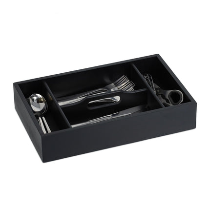 Cutlery Tray with Handle – 4 Compartments, Bamboo