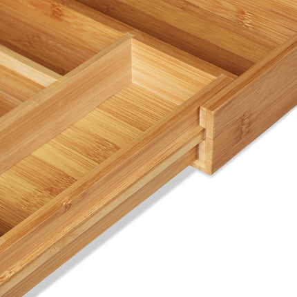 Cutlery box bamboo 48 cm extendable