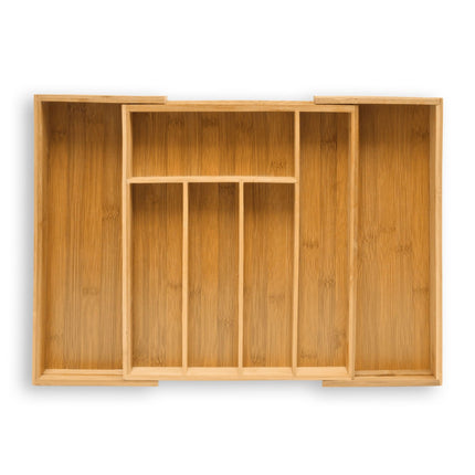 Cutlery box bamboo 48 cm extendable