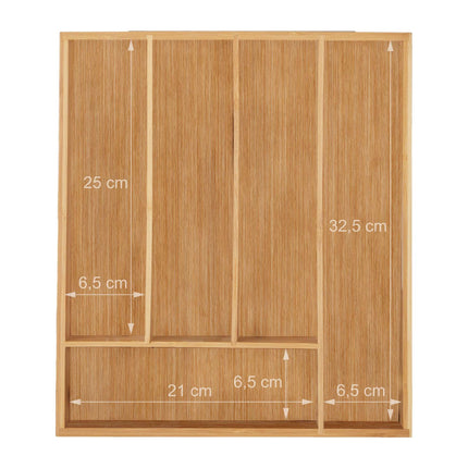 Cutlery box bamboo 5 compartments