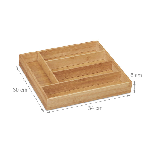 Cutlery box bamboo 5 compartments