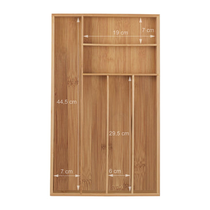 Cutlery box bamboo 6 compartments