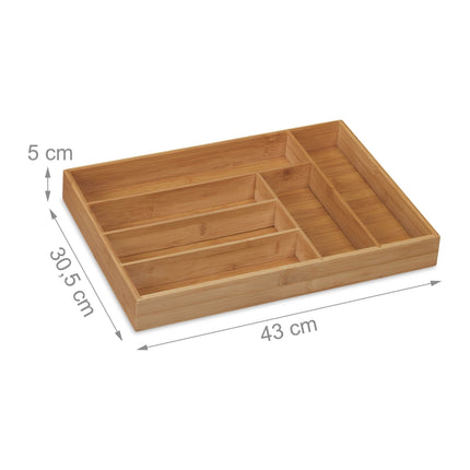 Cutlery box bamboo 6 compartments