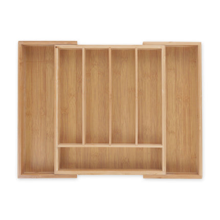 Cutlery box bamboo extendable