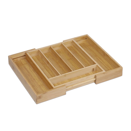 Cutlery box bamboo extendable