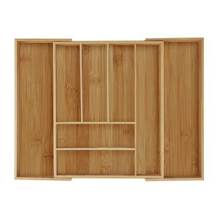 Cutlery box bamboo extendable