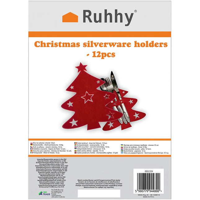 Cutlery case - Christmas trees, 12 pcs. Ruhhy 22304
