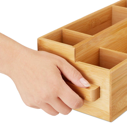 Cutlery stand in bamboo with napkin holder
