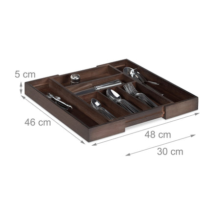 Cutlery tray bamboo dark brown