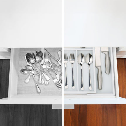 Cutlery tray bamboo white