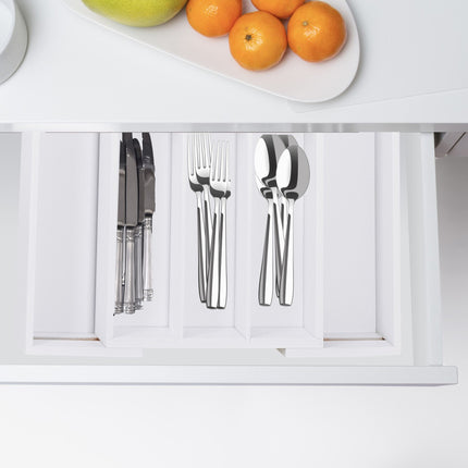 Cutlery tray bamboo white