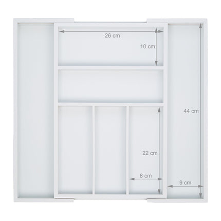 Cutlery tray bamboo white